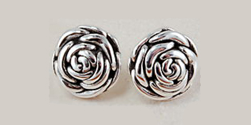 Silver Rose Post Earrings