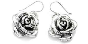 Silver Rose Earrings